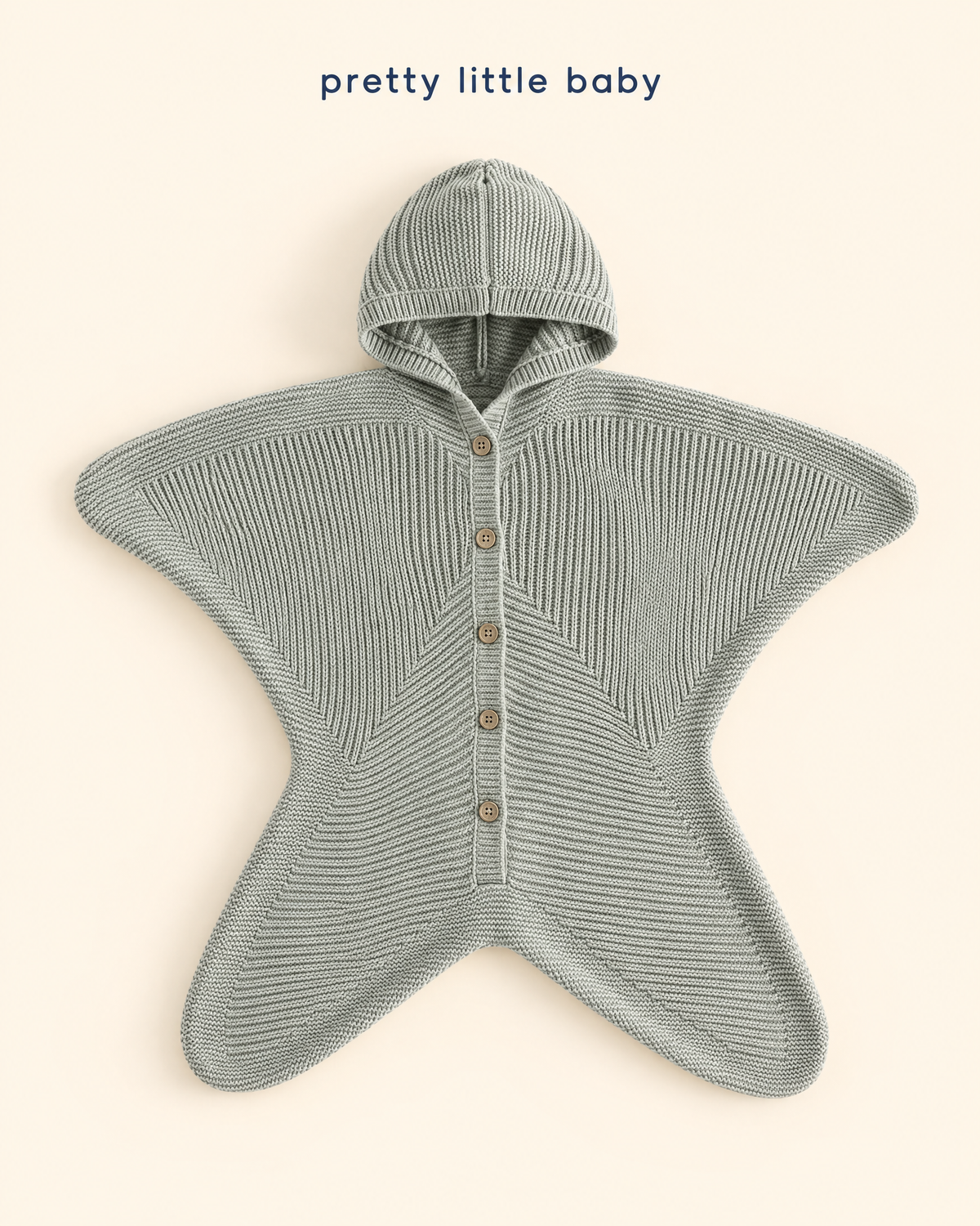 Star Baby hooded knit romper in sage