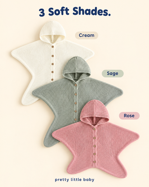 Star Baby knit romper in cream, sage and rose