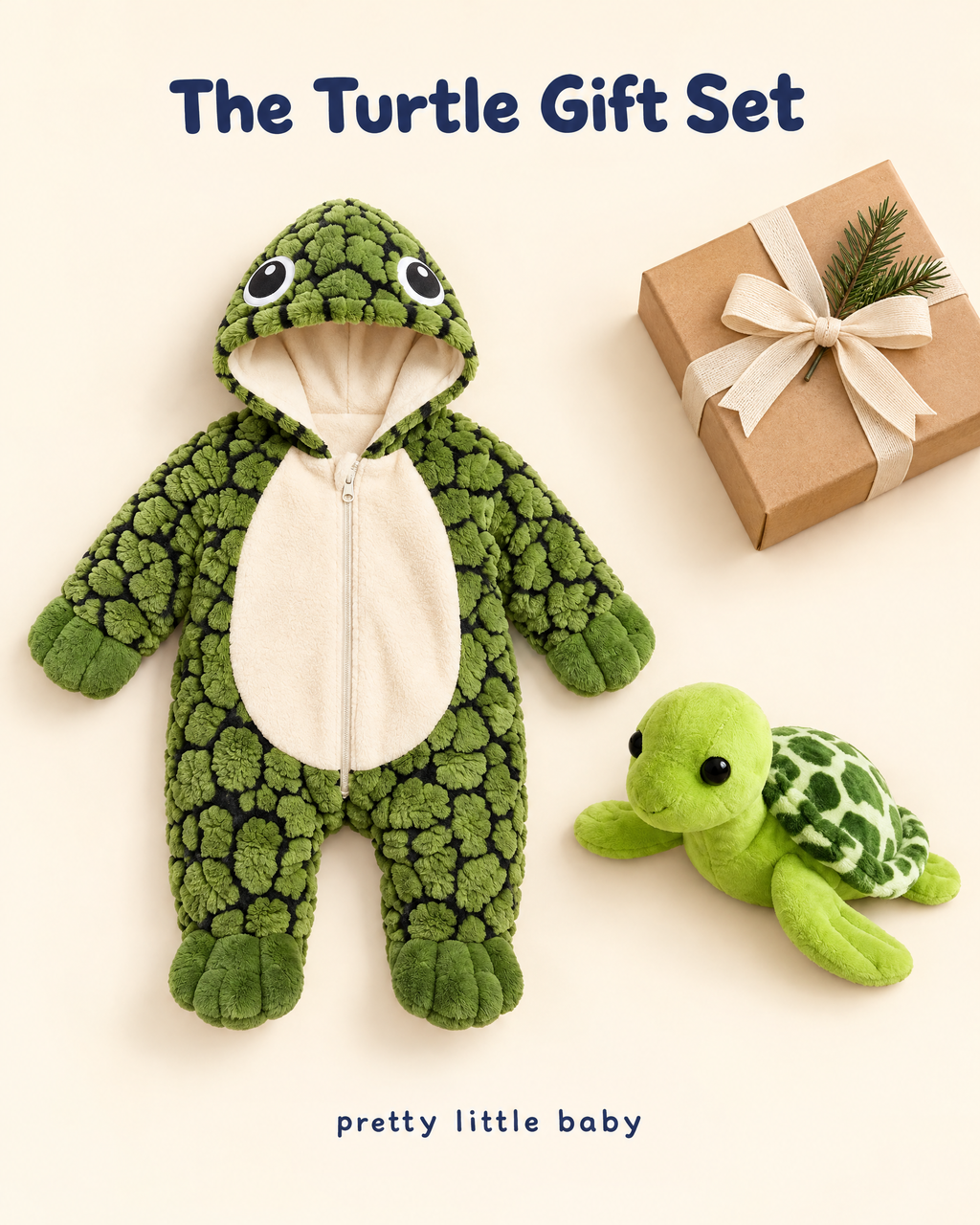 The Turtle Gift Set – Turtle Plush Romper and Turtle Buddy plush