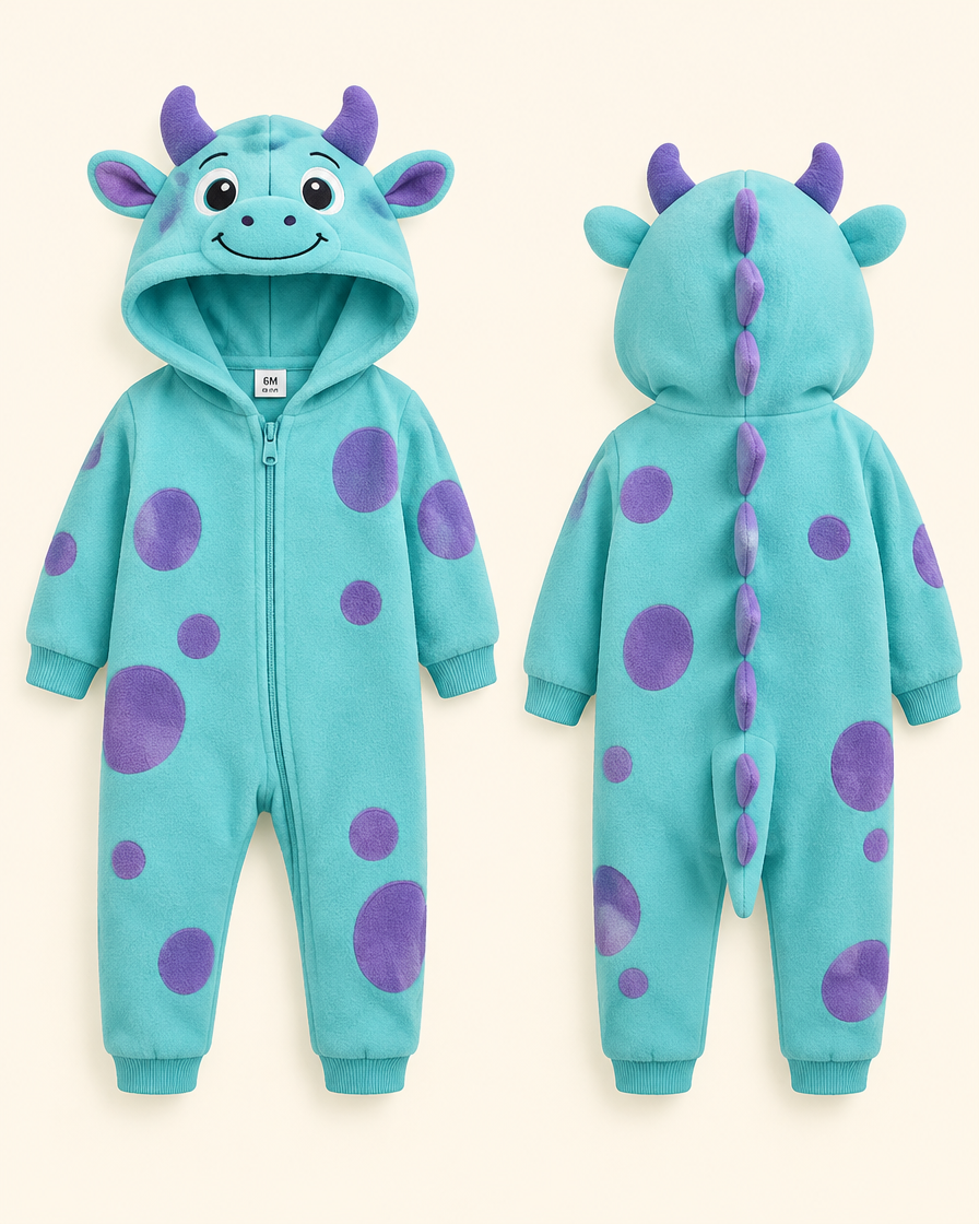 Fleece Jumsuit - Front and Back Product Shot