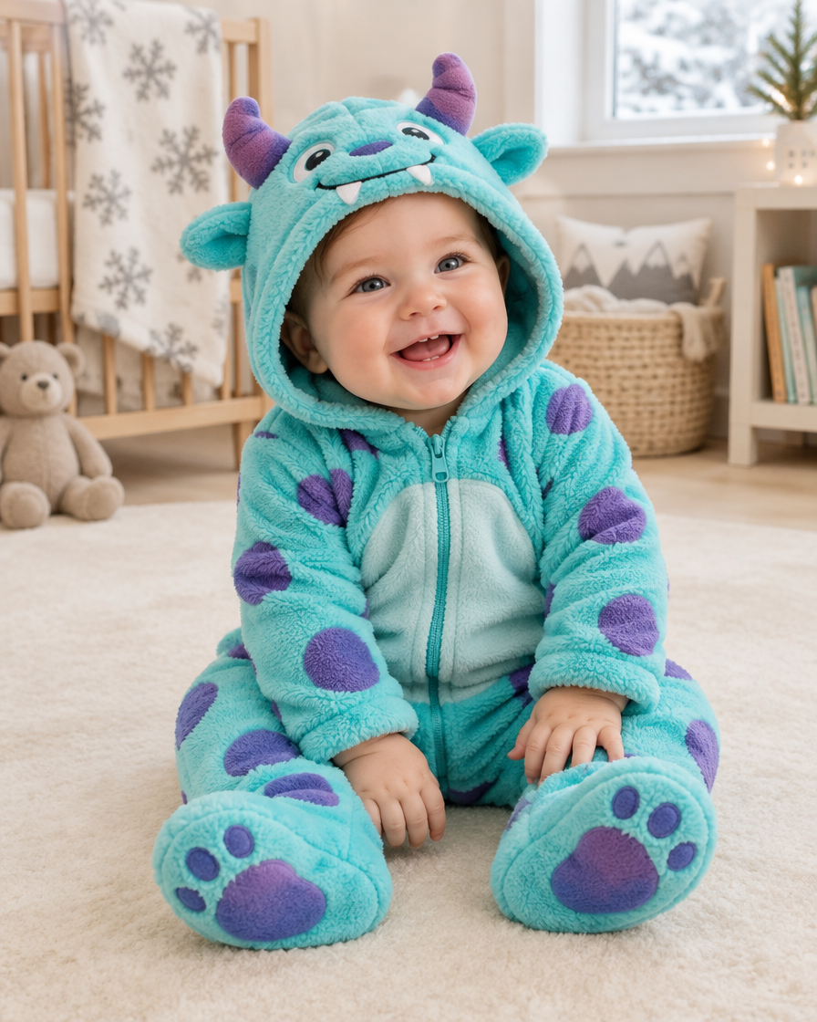 Baby Wearing Fleece Jumsuit - 8-10 Months